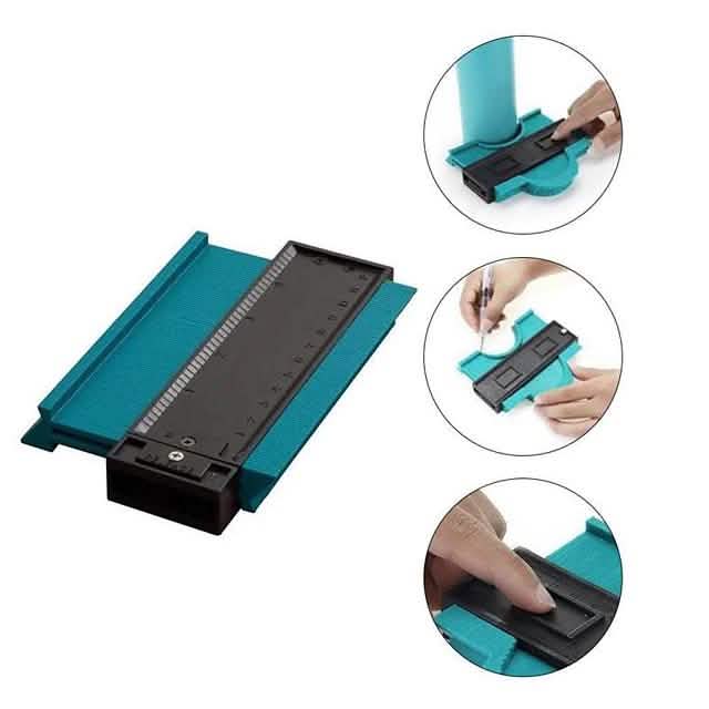 Jauge de profil de contour 5" pour carrelage, stratifié, façonnage de bords, règle de mesure du bois