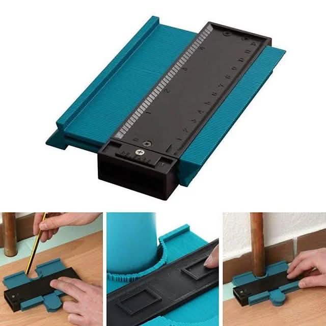 Jauge de profil de contour 5" pour carrelage, stratifié, façonnage de bords, règle de mesure du bois