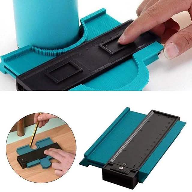 Jauge de profil de contour 5" pour carrelage, stratifié, façonnage de bords, règle de mesure du bois