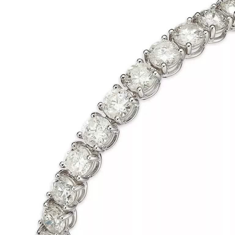 Bracelet tennis 5 carats en or blanc 14 carats avec diamants ronds brillants de laboratoire