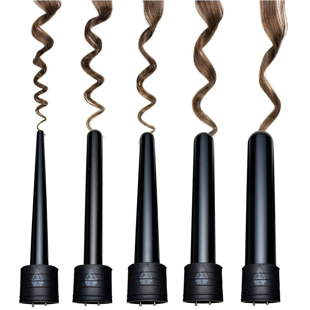 Set de bigoudis 5 en 1 avec 5 embouts interchangeables