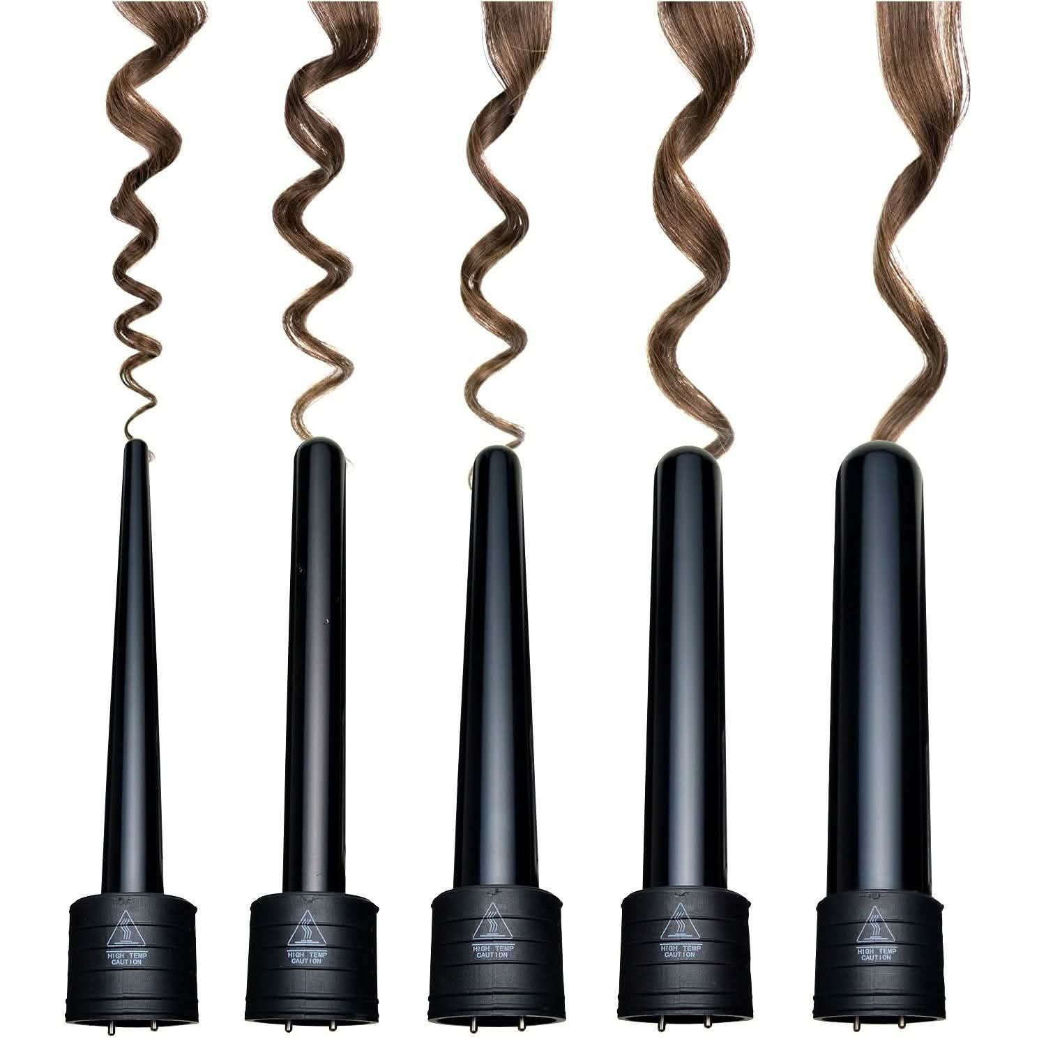 Set de bigoudis 5 en 1 avec 5 embouts interchangeables