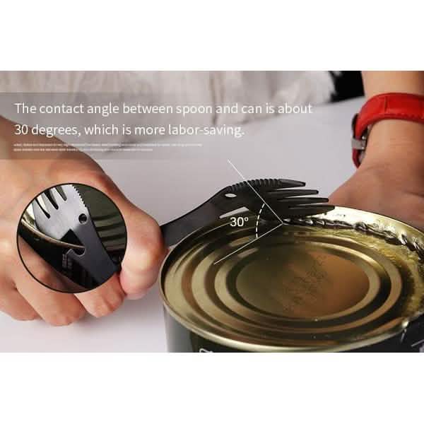 Fourchette couteau cuillère décapsuleur multifonctionnel 5 en 1 en acier inoxydable