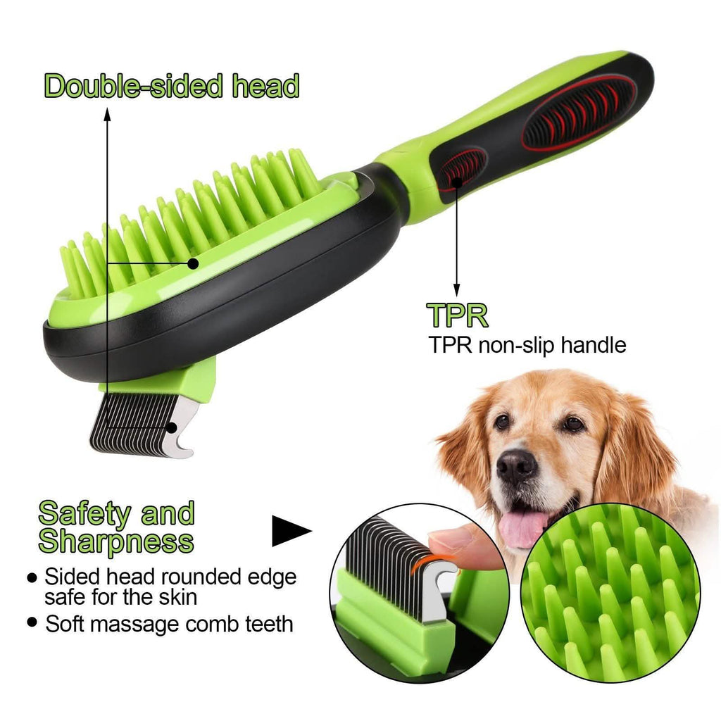 Ensemble de 5 brosses pour animaux de compagnie – Toilettage, démêlage, massage