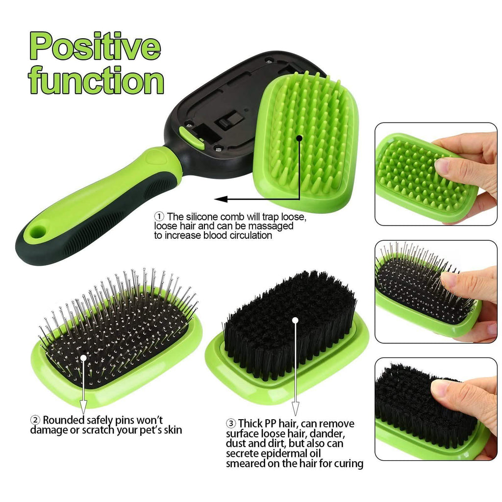 Ensemble de 5 brosses pour animaux de compagnie – Toilettage, démêlage, massage