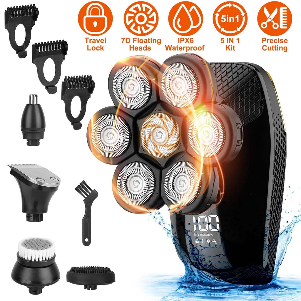Trousse de rasage et tondeuse sans fil rechargeable 5-en-1