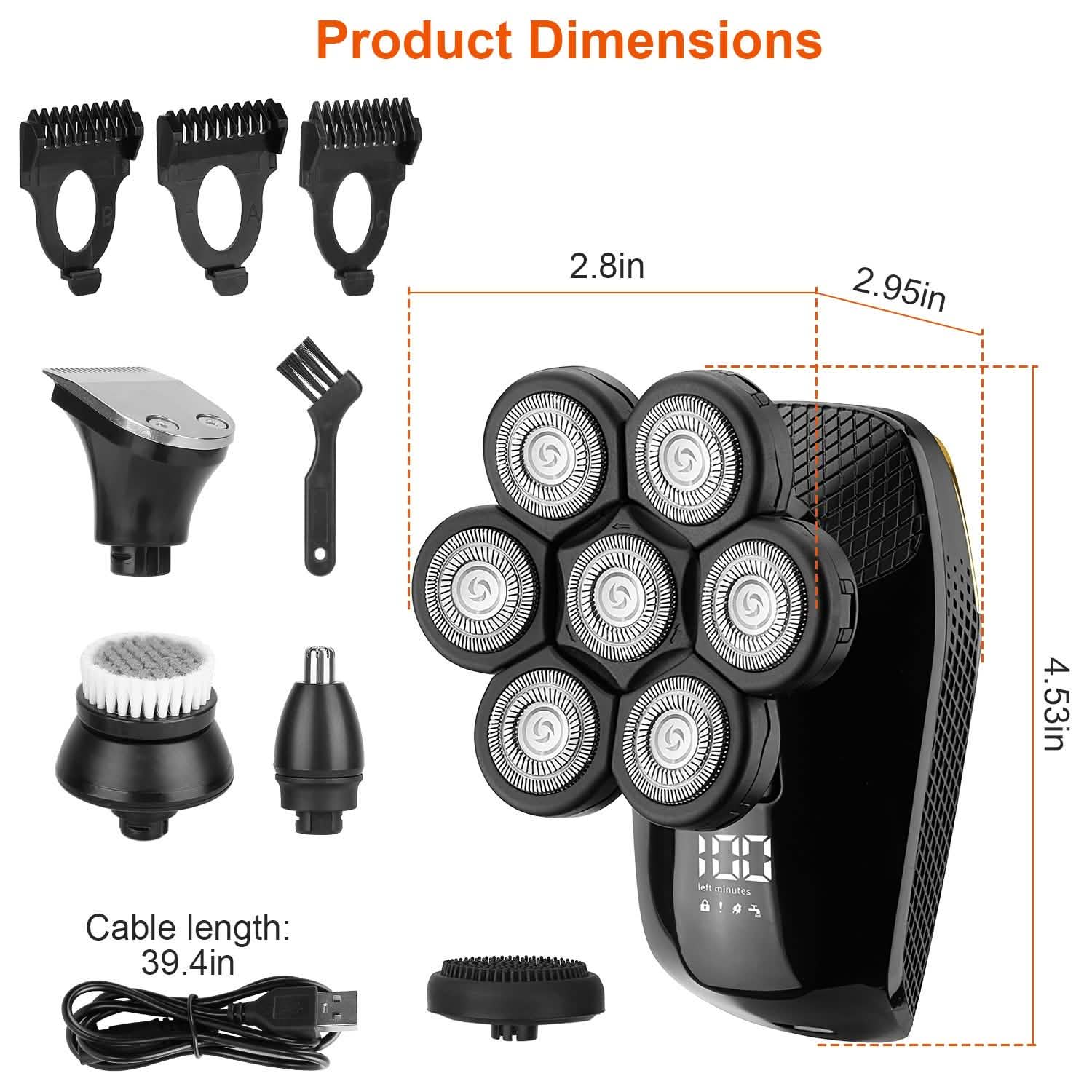 Trousse de rasage et tondeuse sans fil rechargeable 5-en-1