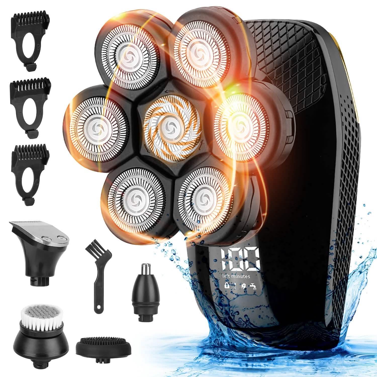 Trousse de rasage et tondeuse sans fil rechargeable 5-en-1