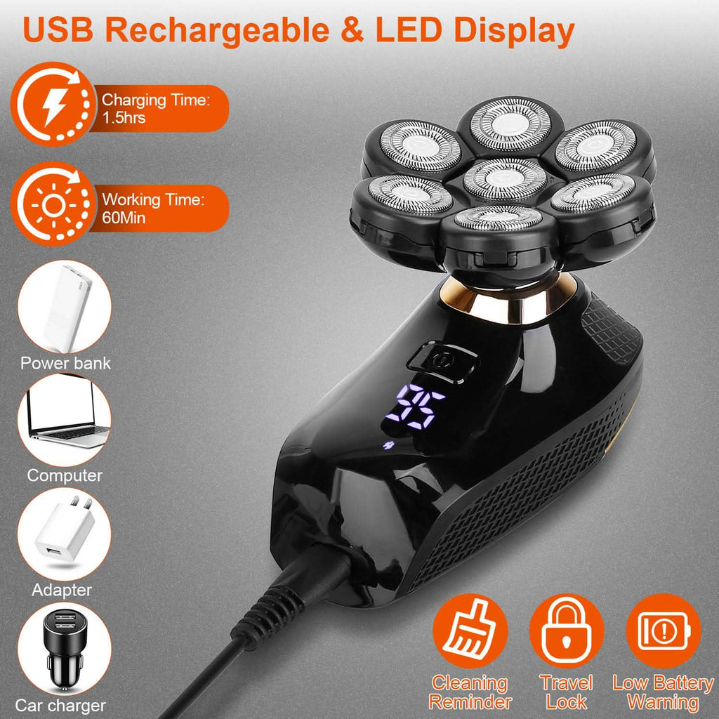 Trousse de rasage et tondeuse sans fil rechargeable 5-en-1