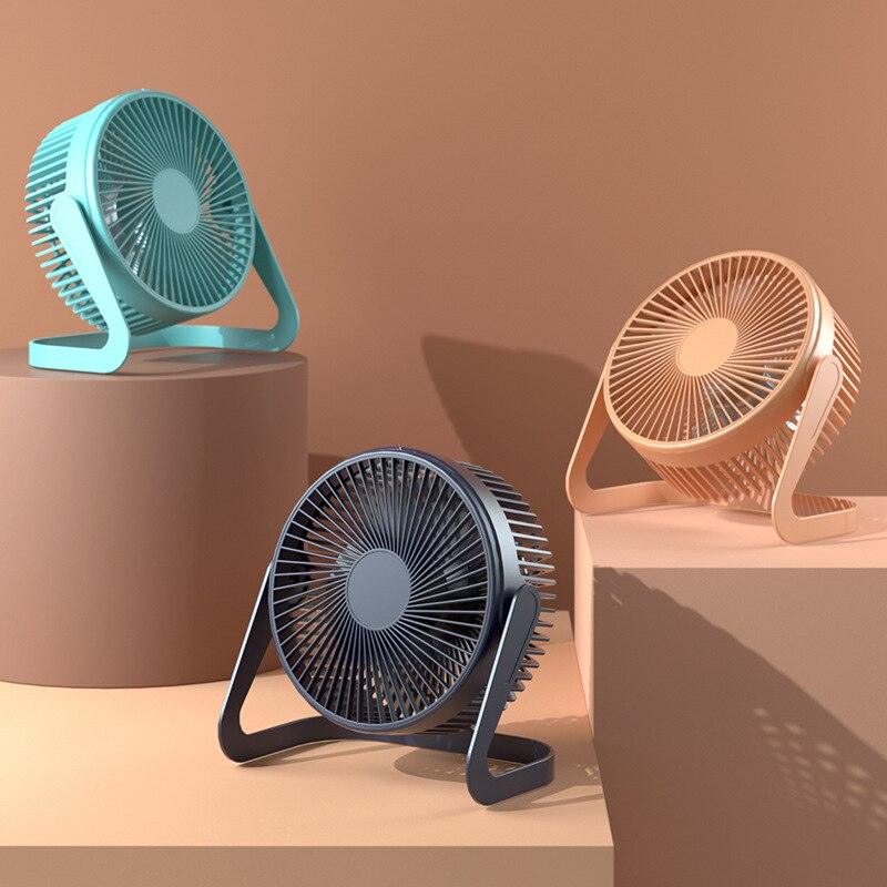 Mini ventilateur de bureau USB 5 pouces, rotatif à 360°, réglable, portable, électrique, silencieux, pour la maison ou le bureau, fort vent, deux modes de vitesse, super silencieux, mini ventilateur de refroidissement USB portable.