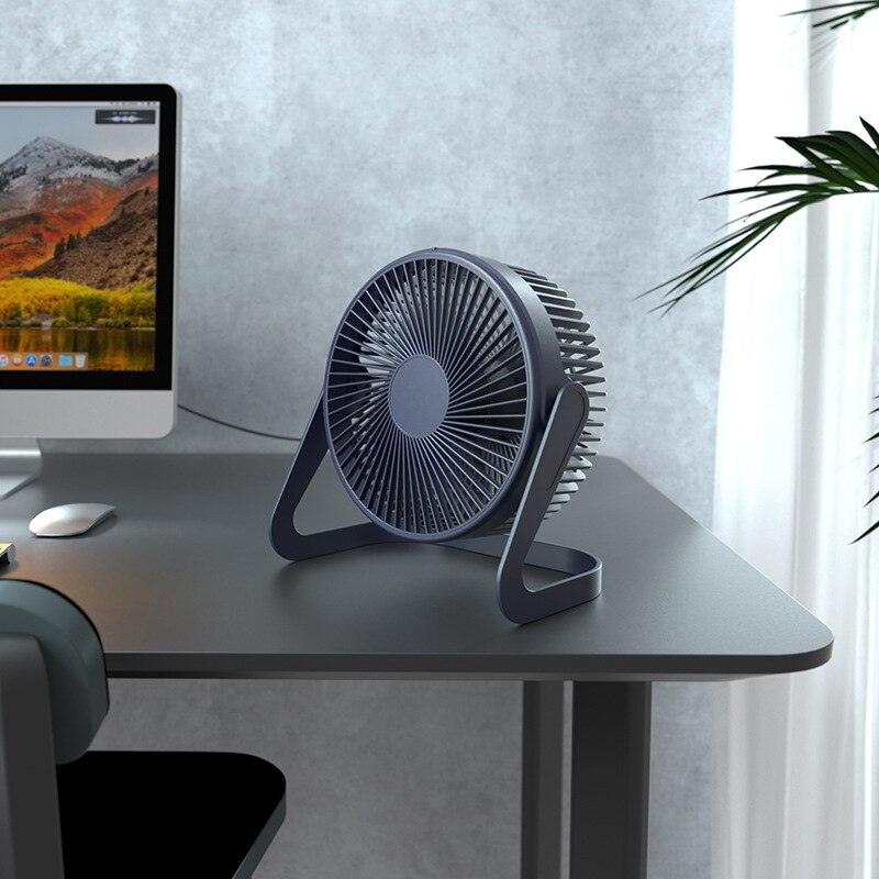 Mini ventilateur de bureau USB 5 pouces, rotatif à 360°, réglable, portable, électrique, silencieux, pour la maison ou le bureau, fort vent, deux modes de vitesse, super silencieux, mini ventilateur de refroidissement USB portable.