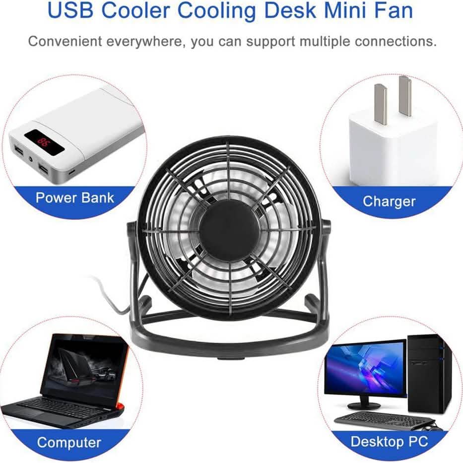 Ventilateur de bureau personnel USB de 5 pouces