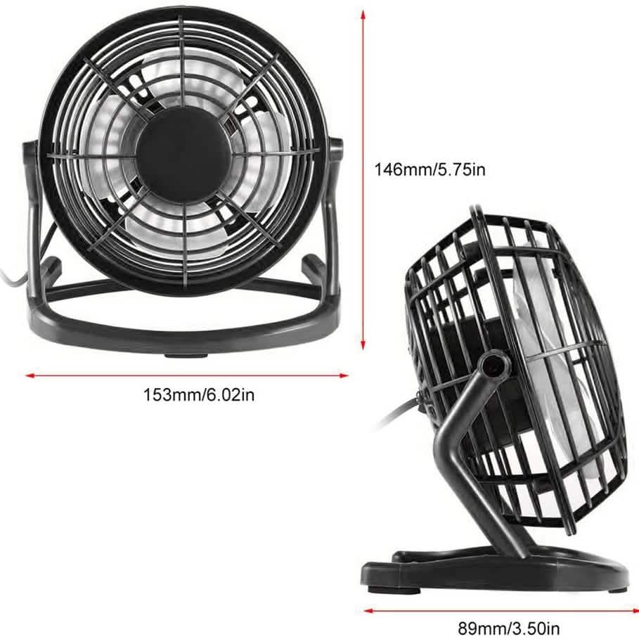 Ventilateur de bureau personnel USB de 5 pouces