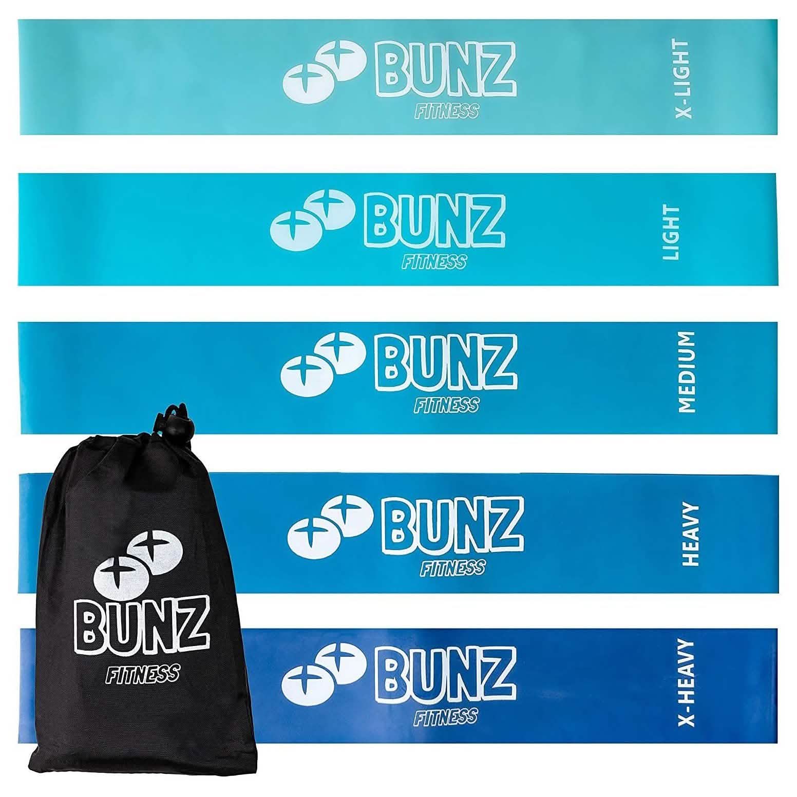 Paquet de 5 : Bande de fessiers Bunz Fitness