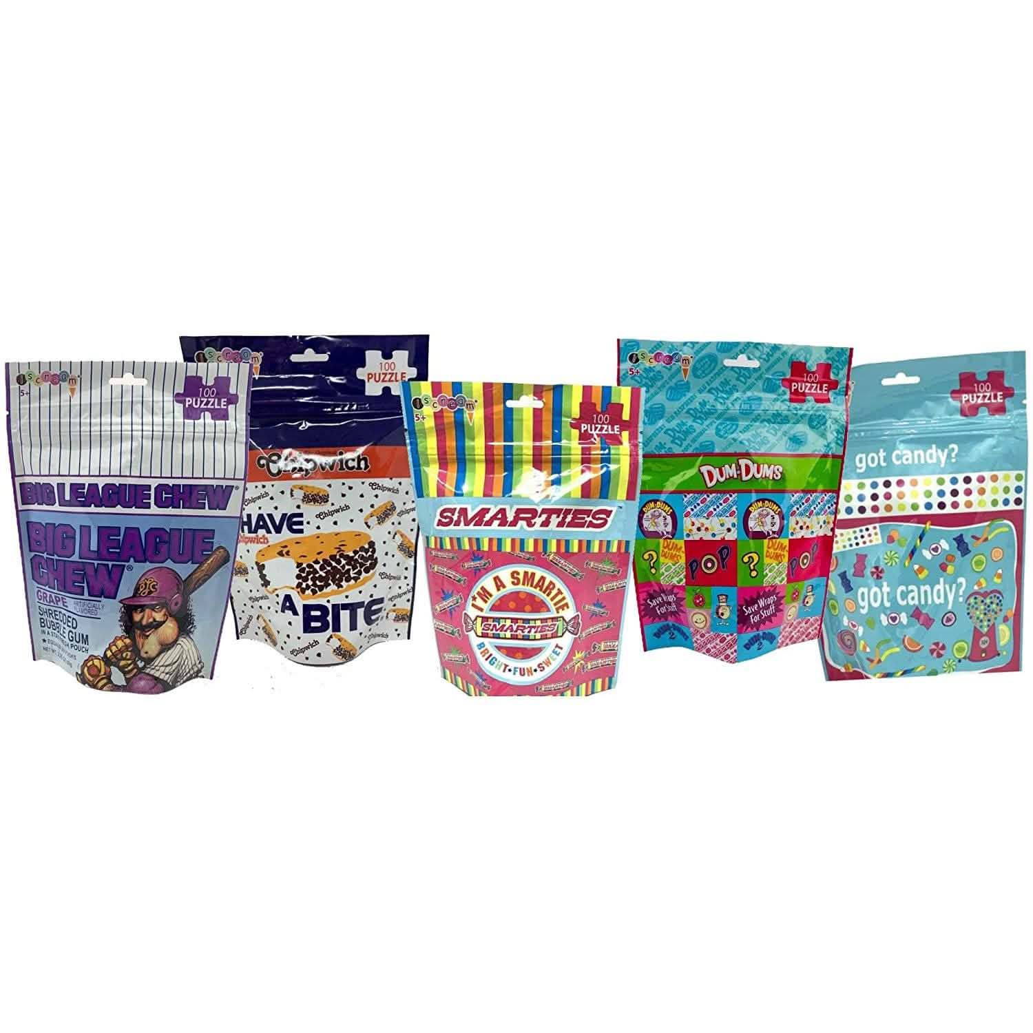 Lot de 5 : Puzzles sur le thème des bonbons et de la crème glacée