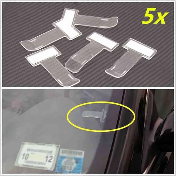 Lot de 5 : Support autocollant pour ticket de stationnement de voiture