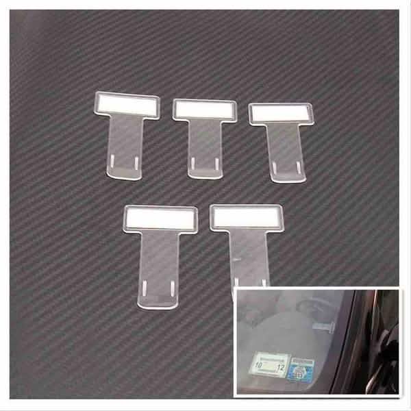 Lot de 5 : Support autocollant pour ticket de stationnement de voiture