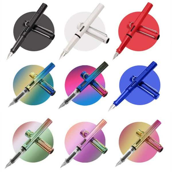 Lot de 5 : Stylo-plume de couleur tendance pour étudiant, fournitures scolaires, stylos à encre