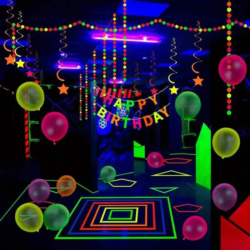 Lot de 5 rubans adhésifs fluorescents pour décorations de fête, anniversaires et loisirs créatifs