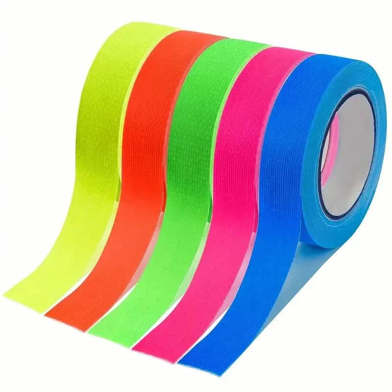 Lot de 5 rubans adhésifs fluorescents pour décorations de fête, anniversaires et loisirs créatifs
