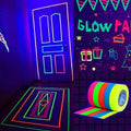 Lot de 5 rubans adhésifs fluorescents pour décorations de fête, anniversaires et loisirs créatifs
