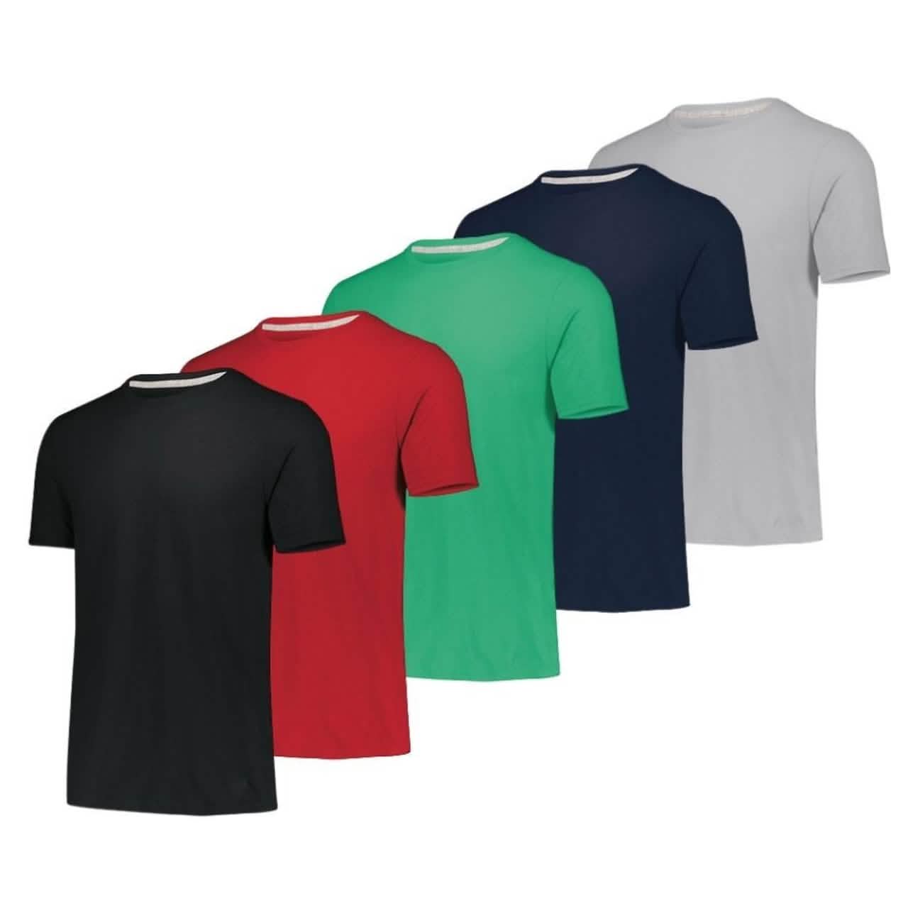 Lot de 5 : T-shirts de sport athlétiques performants pour hommes, anti-humidité