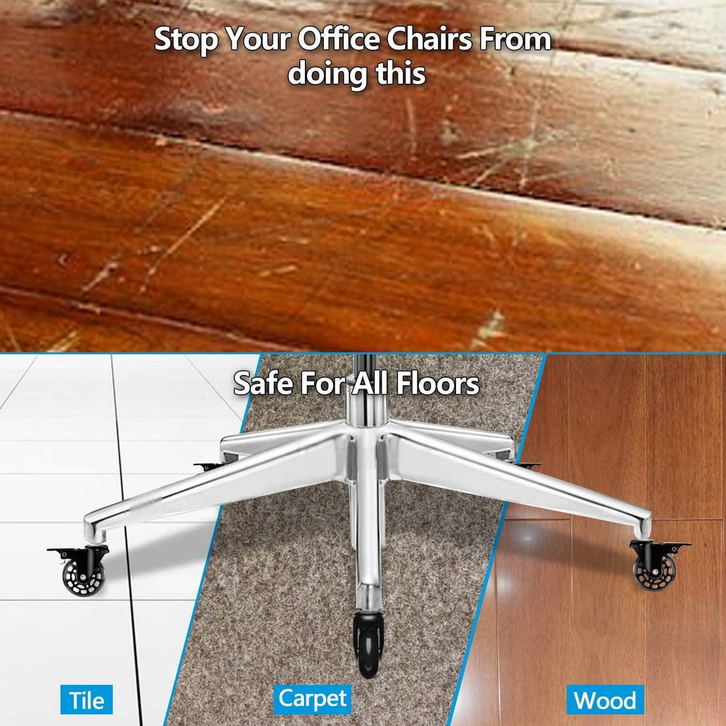 Lot de 5 : Roulettes de rechange pour chaise de bureau