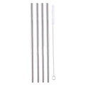 Lot de 5 : pailles droites ou courbées en acier inoxydable