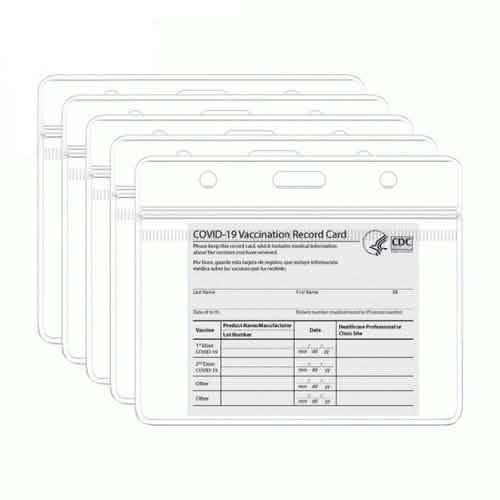 Lot de 5 : Pochette Transparente Étanche pour Carte de Vaccination CDC / Carnet de Vaccination