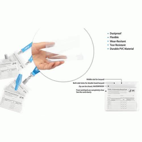 Lot de 5 : Pochette Transparente Étanche pour Carte de Vaccination CDC / Carnet de Vaccination