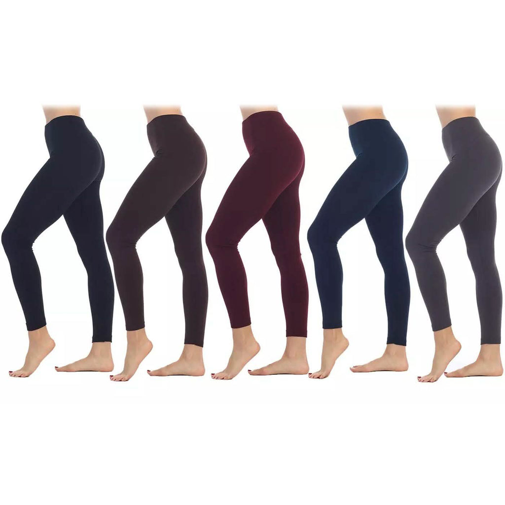 Lot de 5 : Leggings doublés polaire Premium pour femme