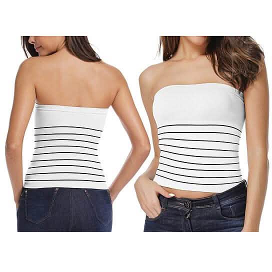 Lot de 5: Hauts courts bandeau sans coutures à longueur longue pour femmes