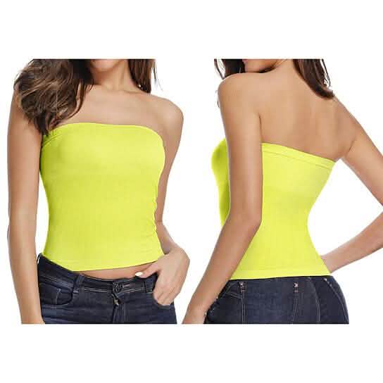 Lot de 5: Hauts courts bandeau sans coutures à longueur longue pour femmes