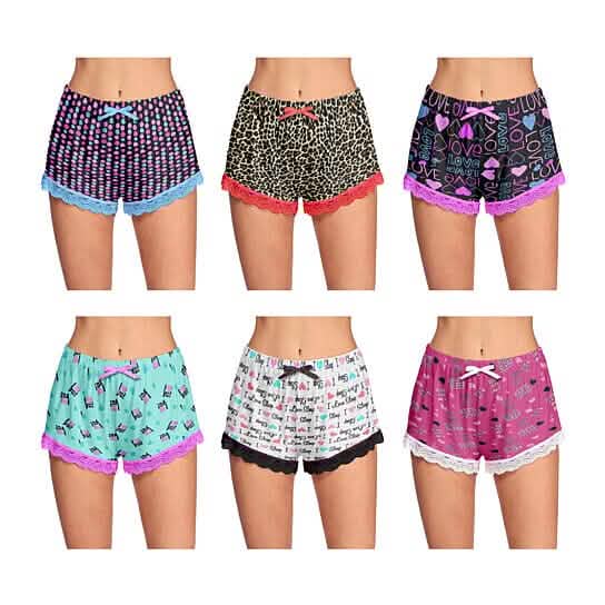 Lot de 5: Short de pyjama doux et confortable imprimé pour femme