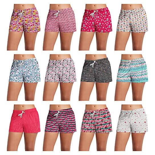 Lot de 5: Short de pyjama doux et confortable imprimé pour femme