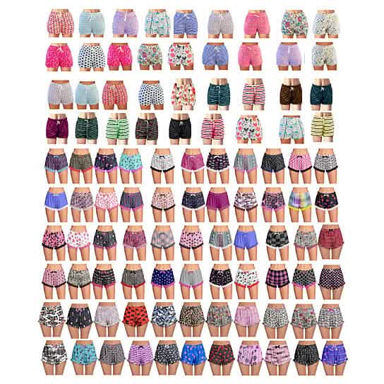 Lot de 5: Short de pyjama doux et confortable imprimé pour femme