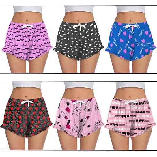 Lot de 5: Short de pyjama doux et confortable imprimé pour femme
