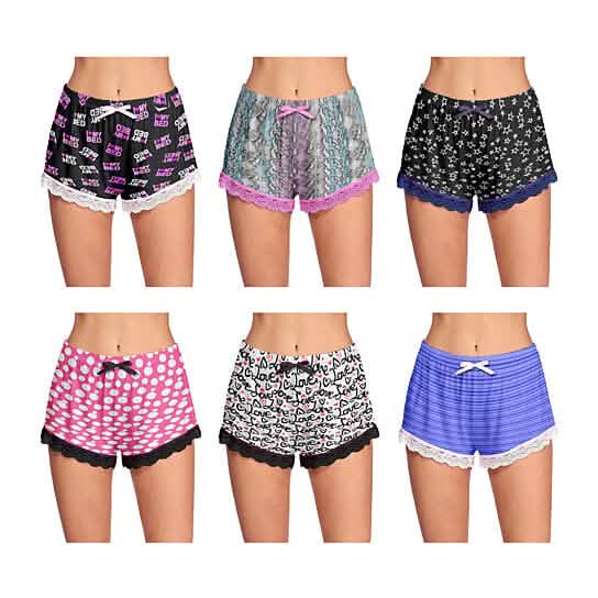 Lot de 5: Short de pyjama doux et confortable imprimé pour femme