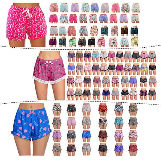 Lot de 5: Short de pyjama doux et confortable imprimé pour femme