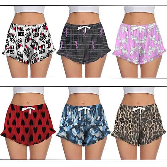 Lot de 5: Short de pyjama doux et confortable imprimé pour femme