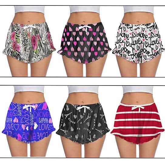 Lot de 5: Short de pyjama doux et confortable imprimé pour femme
