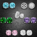 Boucles d'oreilles clous interchangeables halo en cristal Swarovski - 5 paires