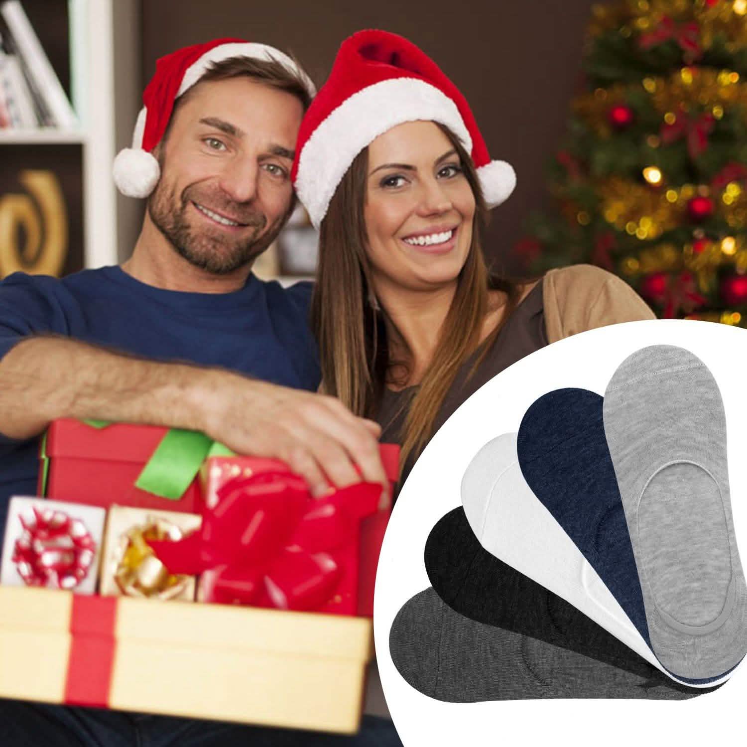Lot de 5 paires : Chaussettes bateau respirantes invisibles antidérapantes
