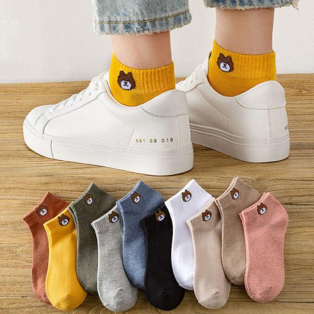 5 Paires Chaussettes Longues Unisexe Fashion Mignonnes Motif Dessin Animé en Coton Doux et Respirant Chaussettes de Sport Été Hiver Chaudes et Amusantes Style Harajuku Pour Hommes et Femmes