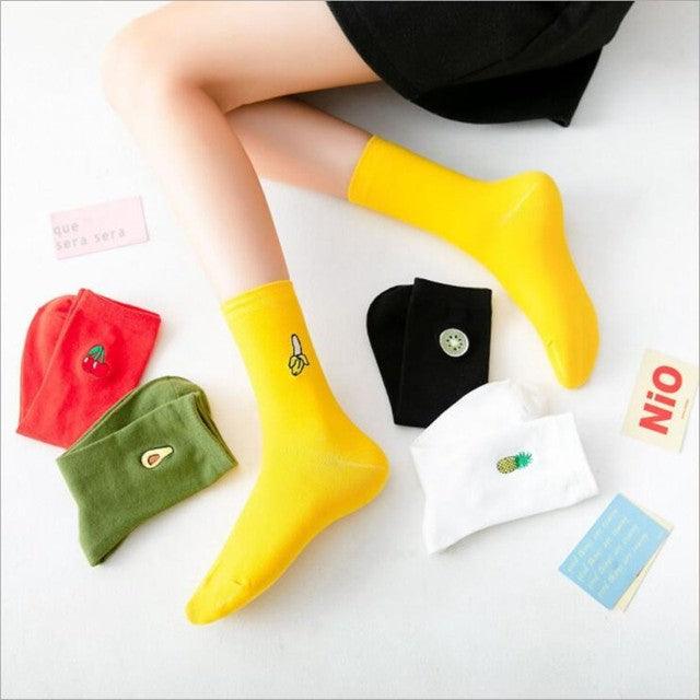 5 Paires Chaussettes Longues Unisexe Fashion Mignonnes Motif Dessin Animé en Coton Doux et Respirant Chaussettes de Sport Été Hiver Chaudes et Amusantes Style Harajuku Pour Hommes et Femmes