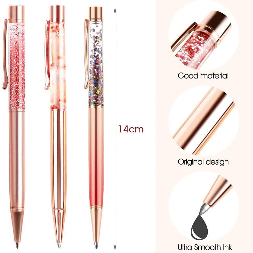 Lot de 5 stylos à bille Bling Dynamic Liquid