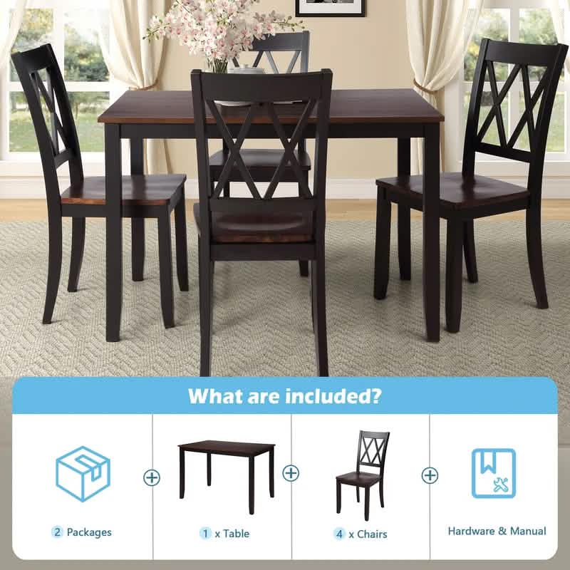 Ensemble de 5 pièces : Table de salle à manger