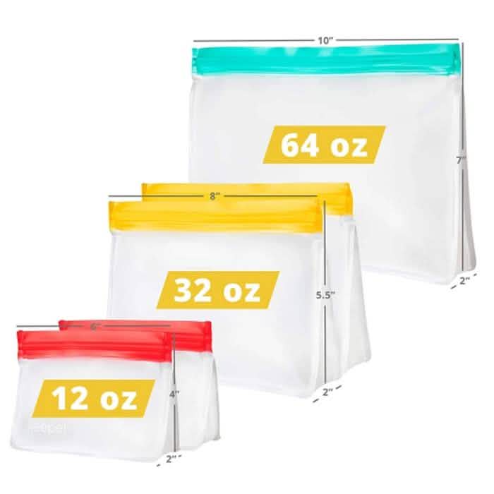 Lot de 5 : Sacs de rangement réutilisables Keeper