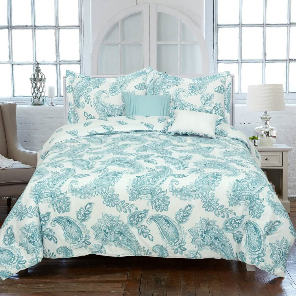 Ensemble 5 pièces : Parure de lit Sloane Street Aruba Paisley