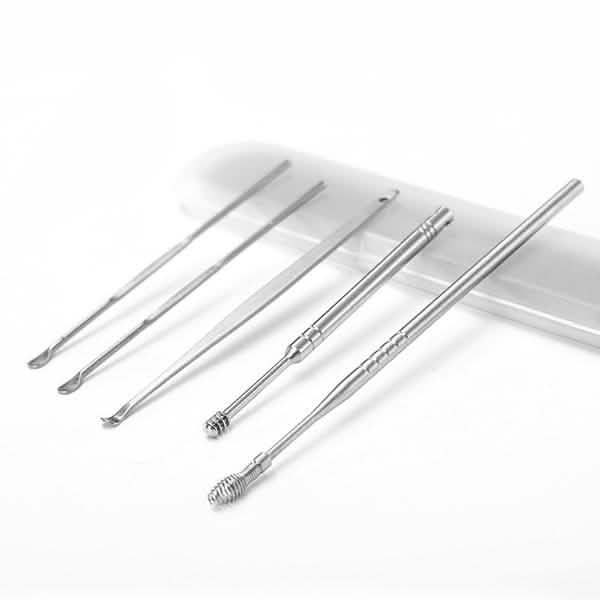 Ensemble de 5 cure-oreilles en acier inoxydable